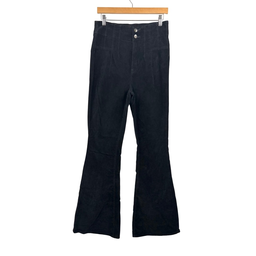 We The Free Corduroy Jayde Pants 29 Black‎ Flare Boho Retro 70s 90s preppy